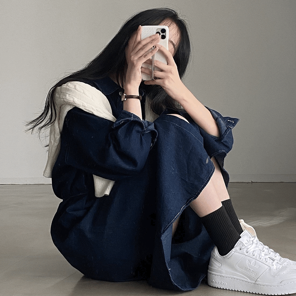[문의폭주] 어텀 데님 롱원피스 - ops