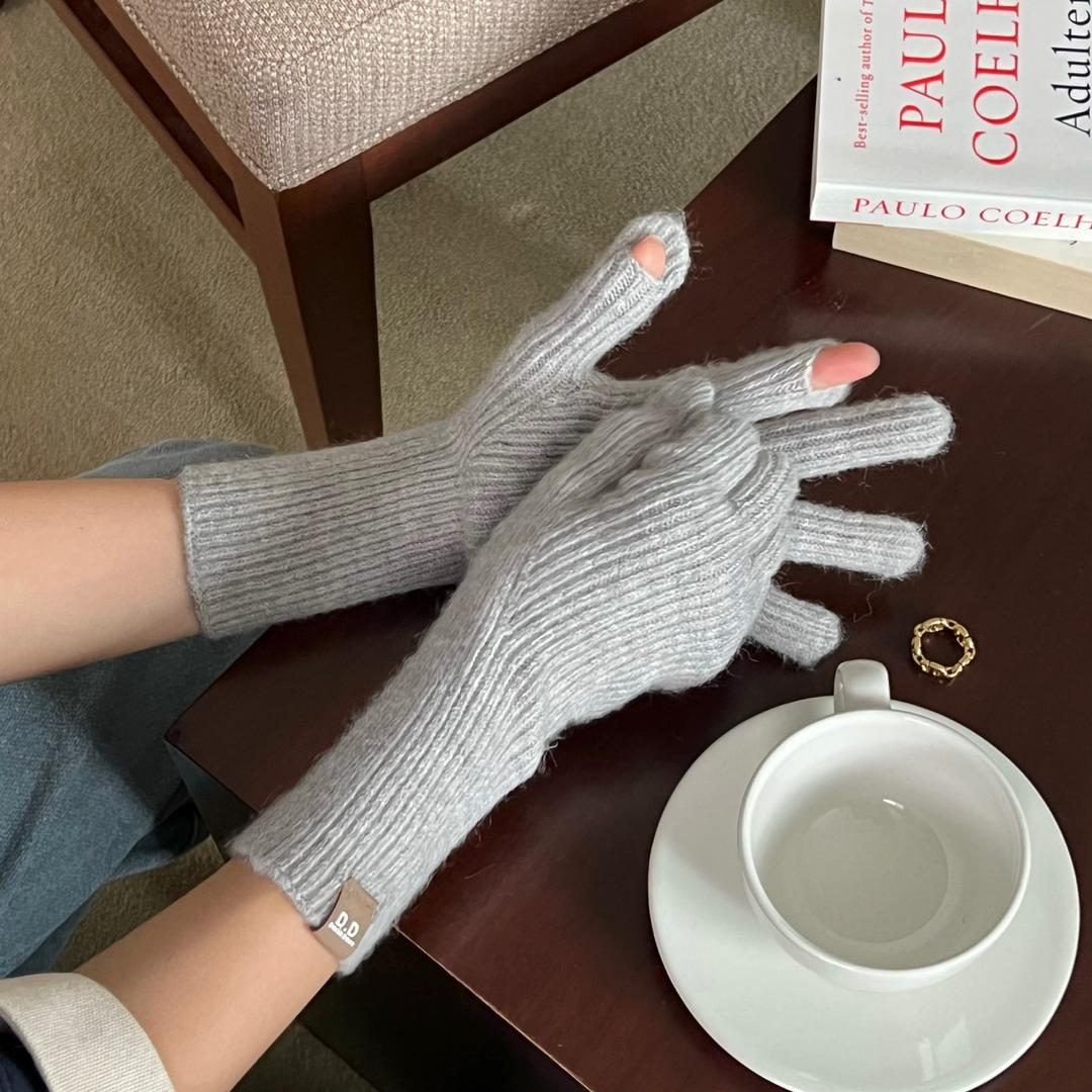 특가세일! 5컬러 터치장갑) 홀리데이 스마트폰 터치 울 혼용 따뜻 니트 트임 장갑