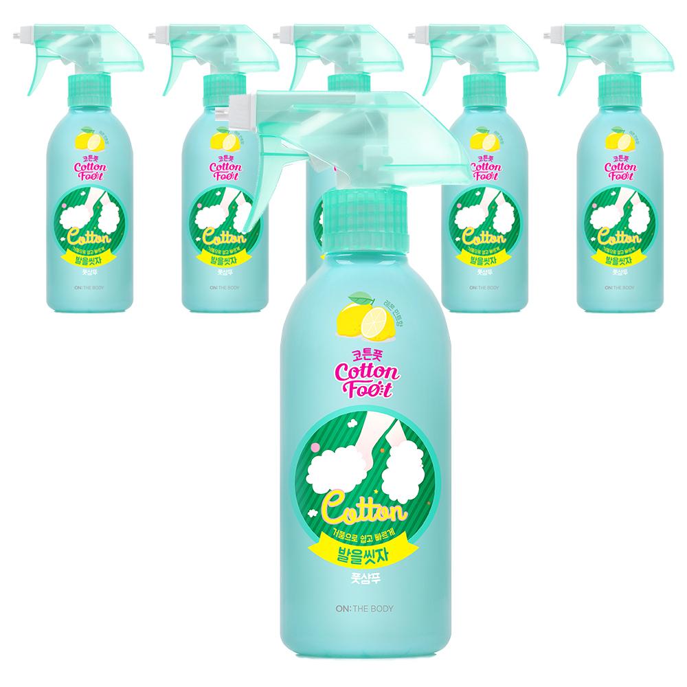 온더바디 코튼풋 발을 씻자 풋샴푸 레몬민트향, 1개입, 385ml, 6개