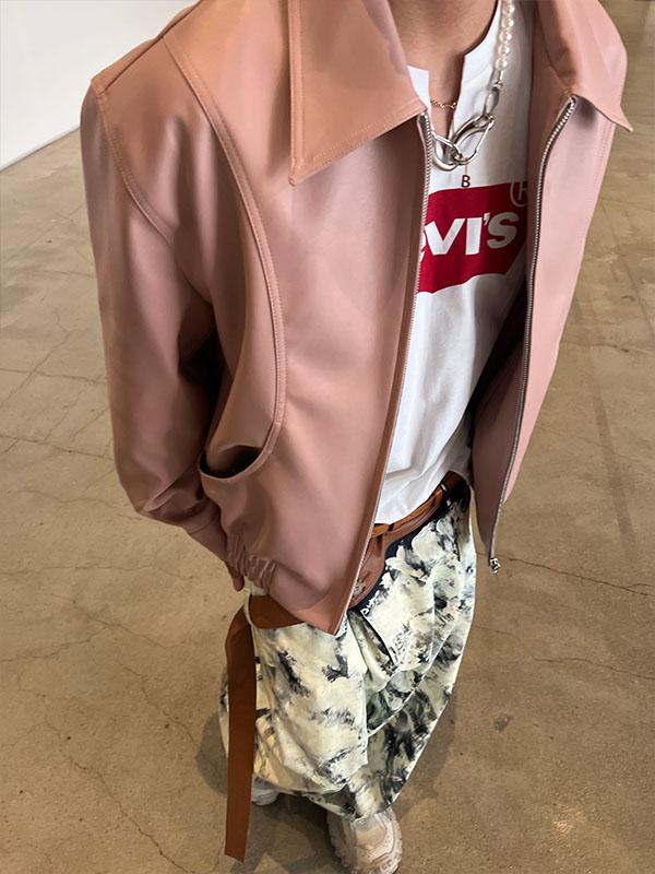 S curve leather blouson(2color)