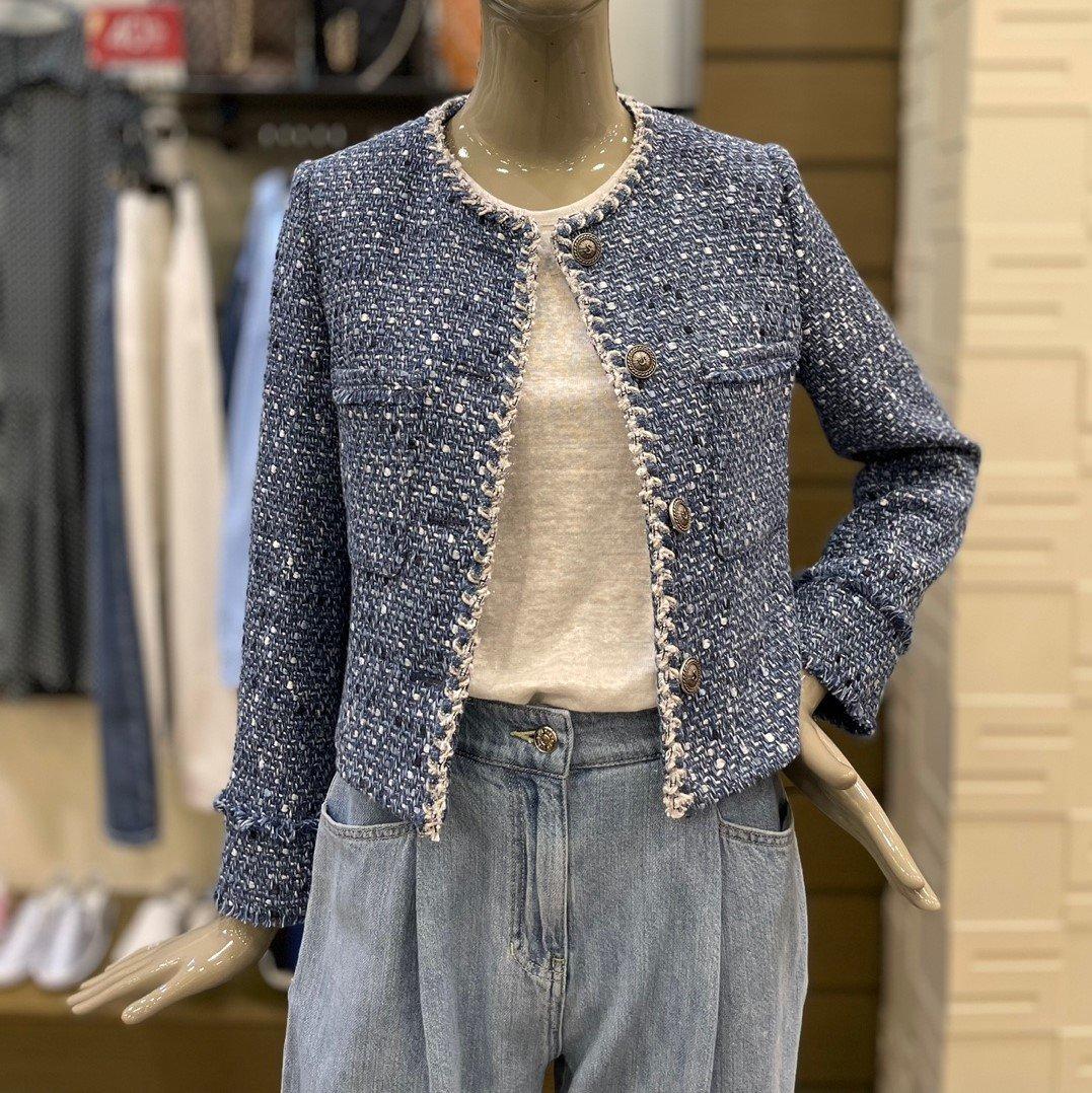 시슬리 라운드 트위드 자켓 SAJKA6311_엑스코점