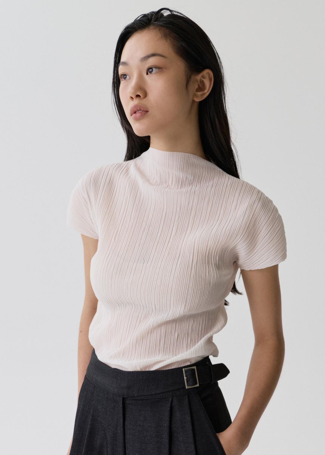 Fork Pleats Short Tee (5color)