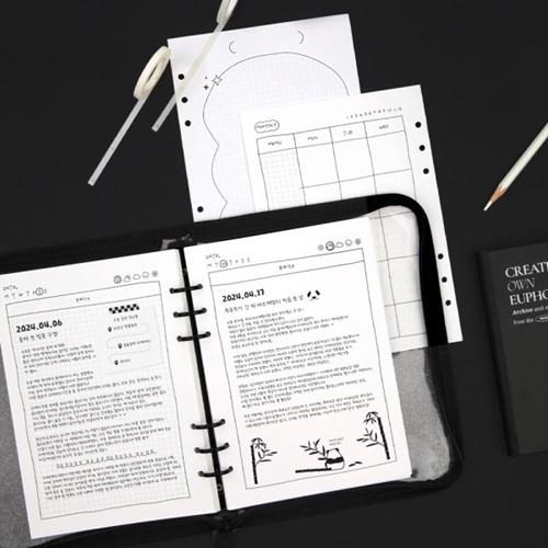 [만년형] 두들 플랜북 A5 6공 대용량 100매 다이어리 속지