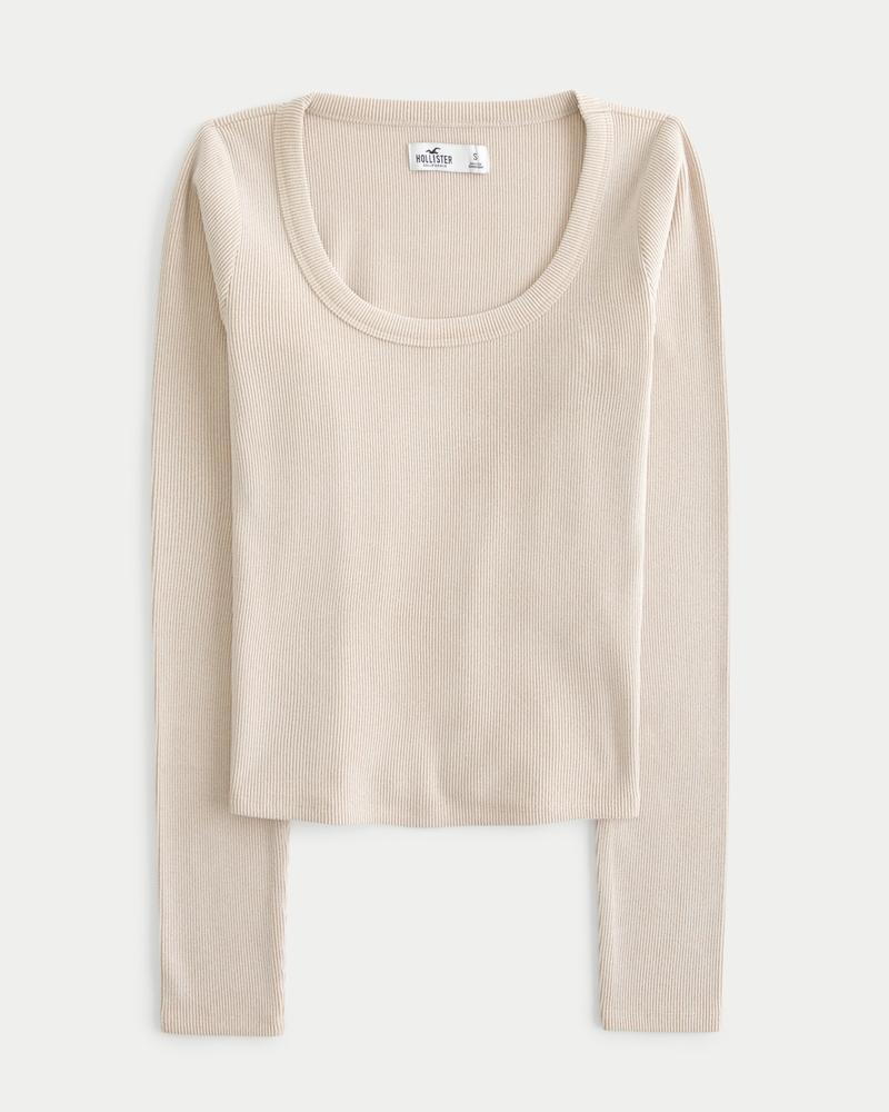 Ribbed Seamless Fabric Scoop Top