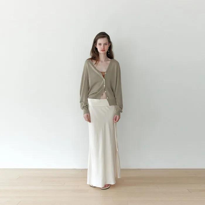 [6th 예약배송/4월 1일] Folded Long Skirt_Cream