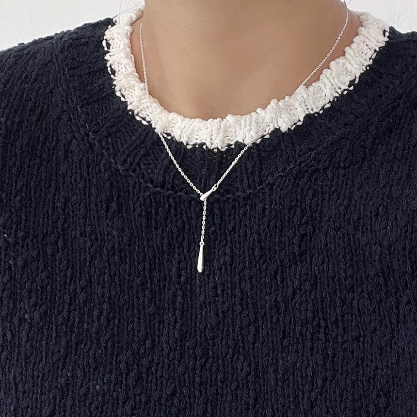 [무배] 실버925 물방울 드롭 펜던트 Y 체인 목걸이