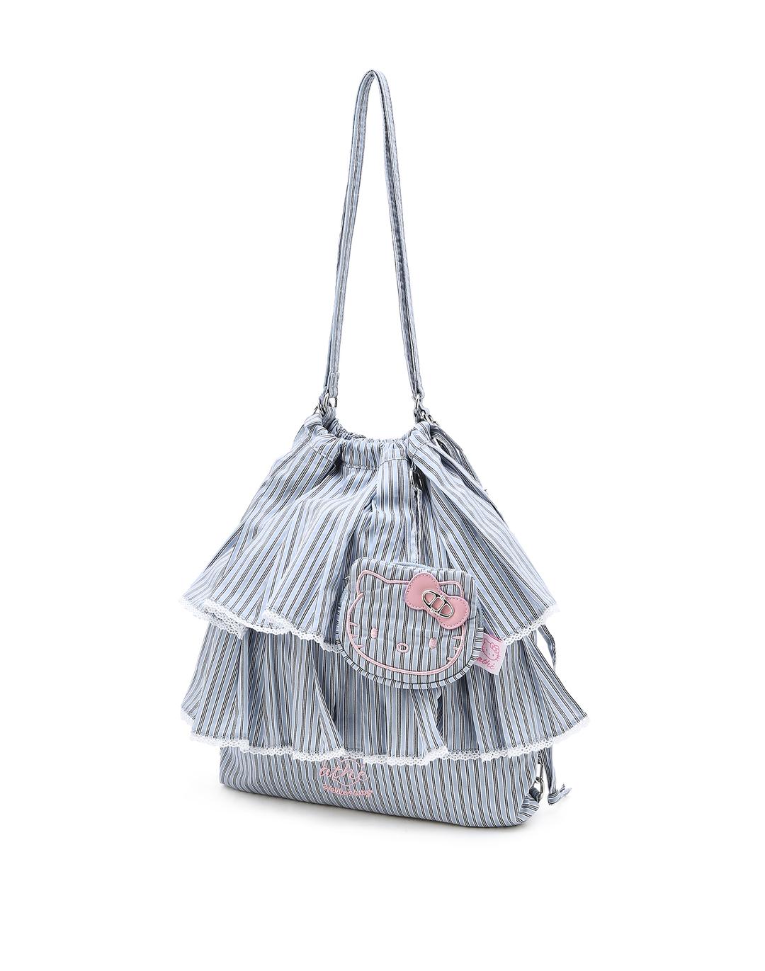 [Hello Kitty x athe] 프릴체인 블루 스트라이프 백팩 겸 숄더백S