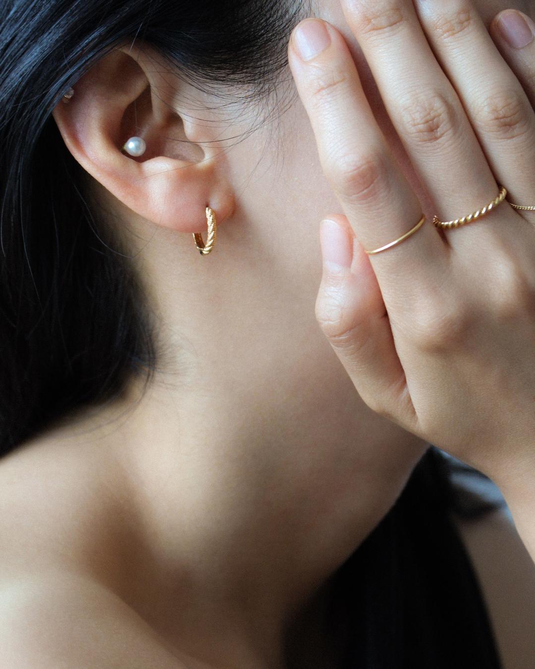 [14k] 샌드 원터치 귀걸이