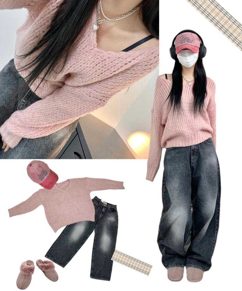 [겨울인생니트/여리4col]밍크퐁크여리짜임니트 (고급알파카,브이넥니트,루즈핏,빅사이즈,강추)