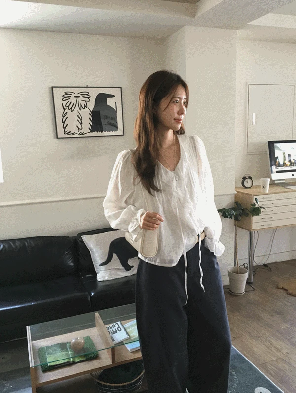 [입고지연중/안감o] 아테네 프릴 블라우스