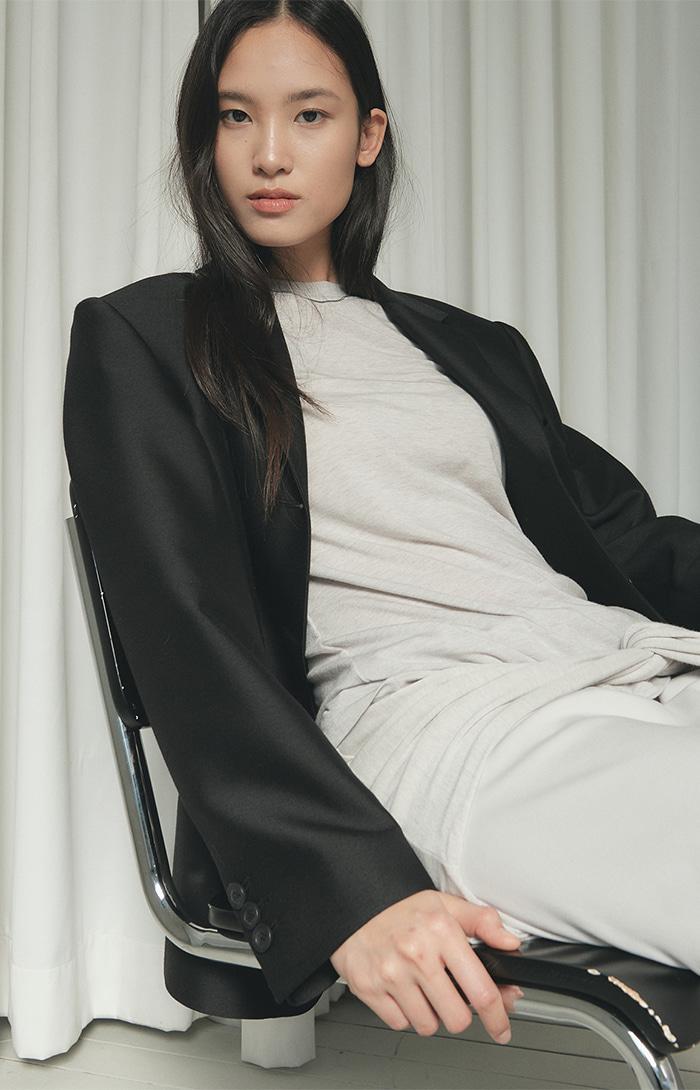 Wool and Silk-blend Jacket_Black