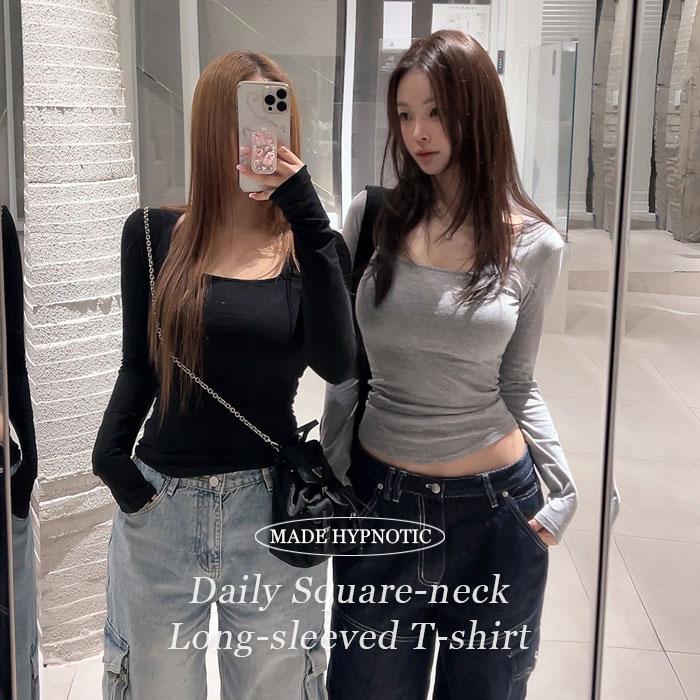 [MADE:자체제작]휘뚜루 데일리 스퀘어넥 긴팔티