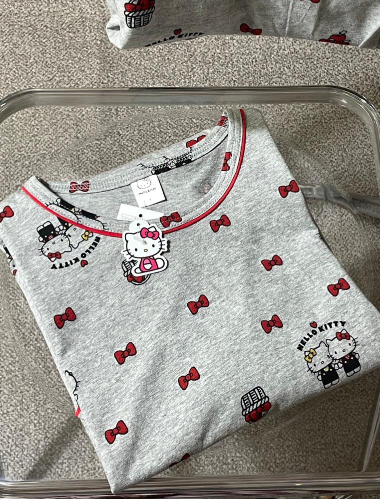 멜란지 키티 라운드 잠옷 세트 홈웨어 파자마파티 생일선물