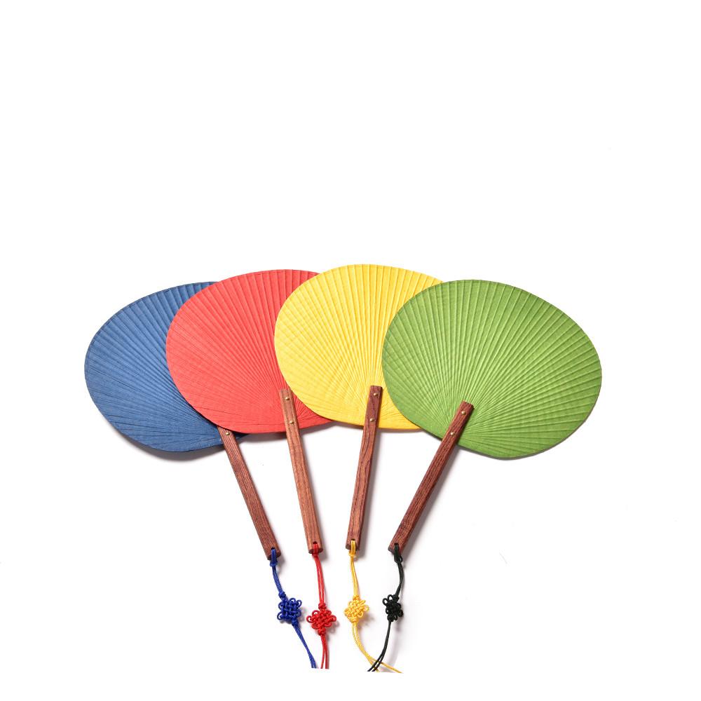 국산 원형 한지부채 [죽호바람]