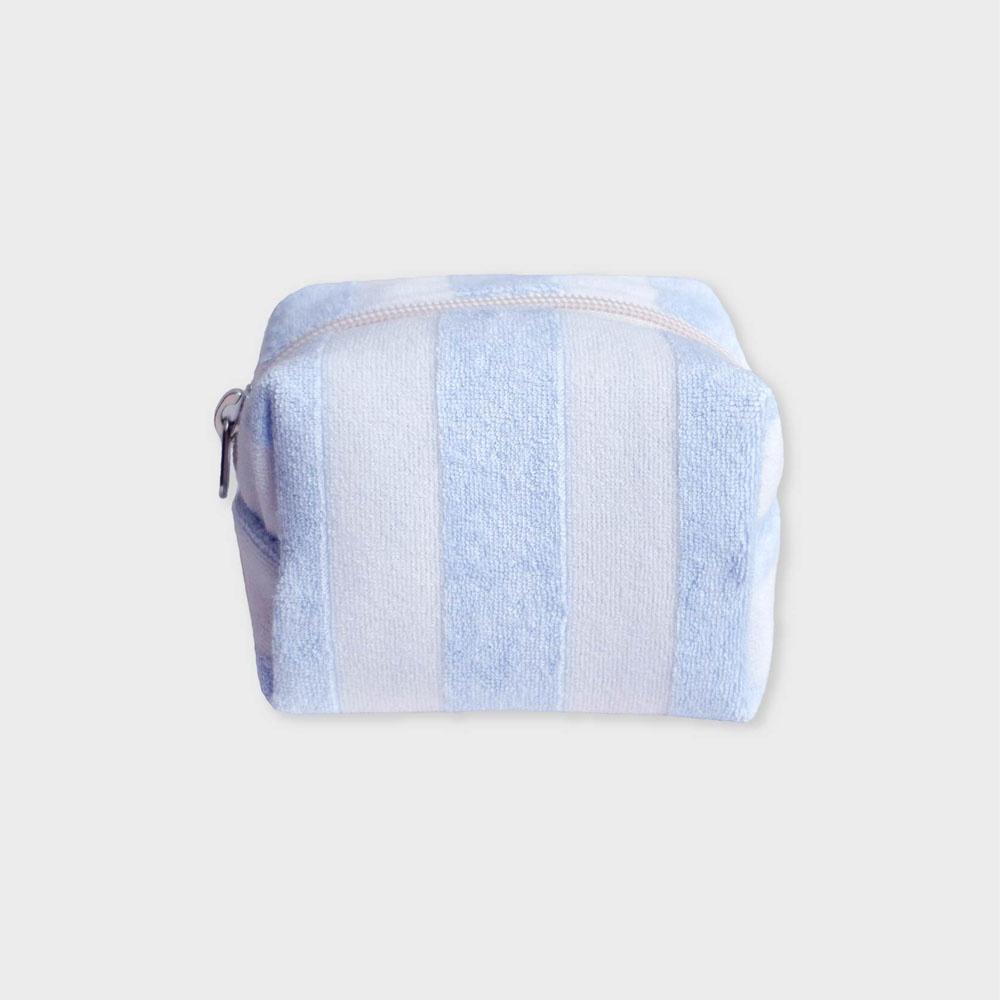 Stripe terry pouch -baby-blue (2sizes)