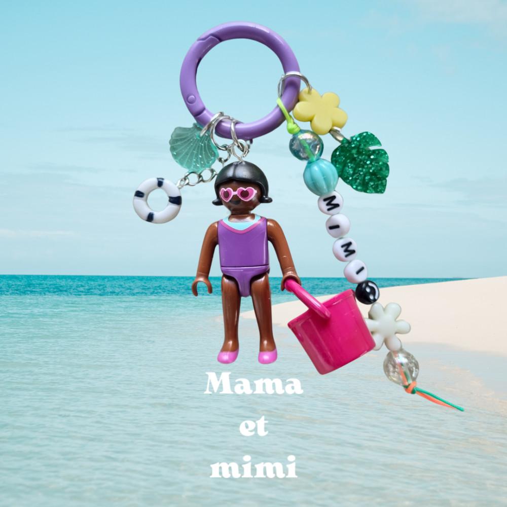 플레이모빌키링 퍼플썸머걸 스윔 수린이 수영가방 백참 자동차키링