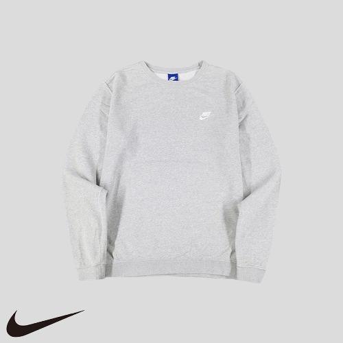 나이키 그레이 자수로고 클럽 맨투맨 티셔츠  SIZE L