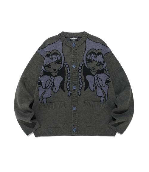 DEVIL GIRL KNIT CARDIGAN_CHARCOAL(NG2FFUK681A)