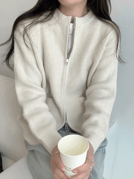 [겨울] 포켓 투웨이 니트 집업 - 4 Color (윈터/드뮤어룩/카라넥/골지/투웨이집업)