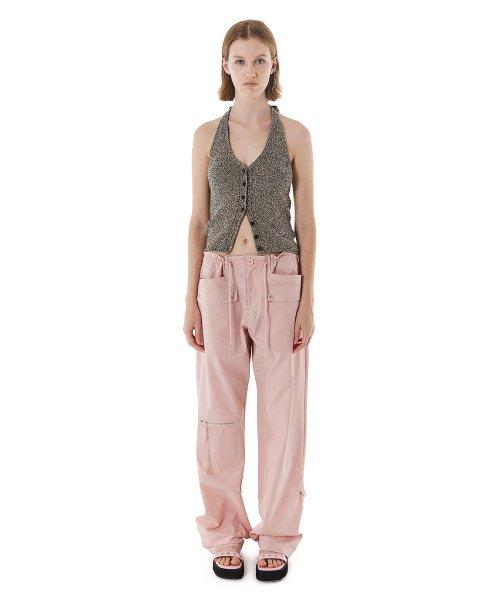 COTTON STRING POCKET PANTS / PINK