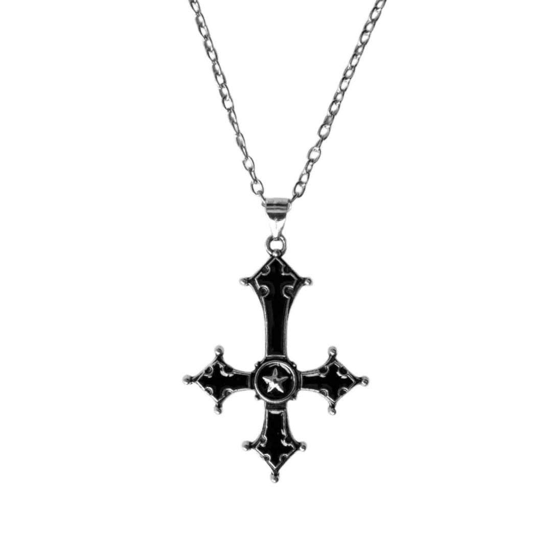 리버스 레이어드 크로스 펜던트