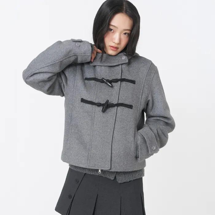 Duffle hoodie short coat DARK GREY