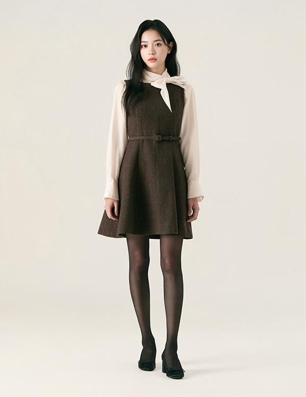 뷔스띠에 미니 플리츠원피스_RMOWG11RT1