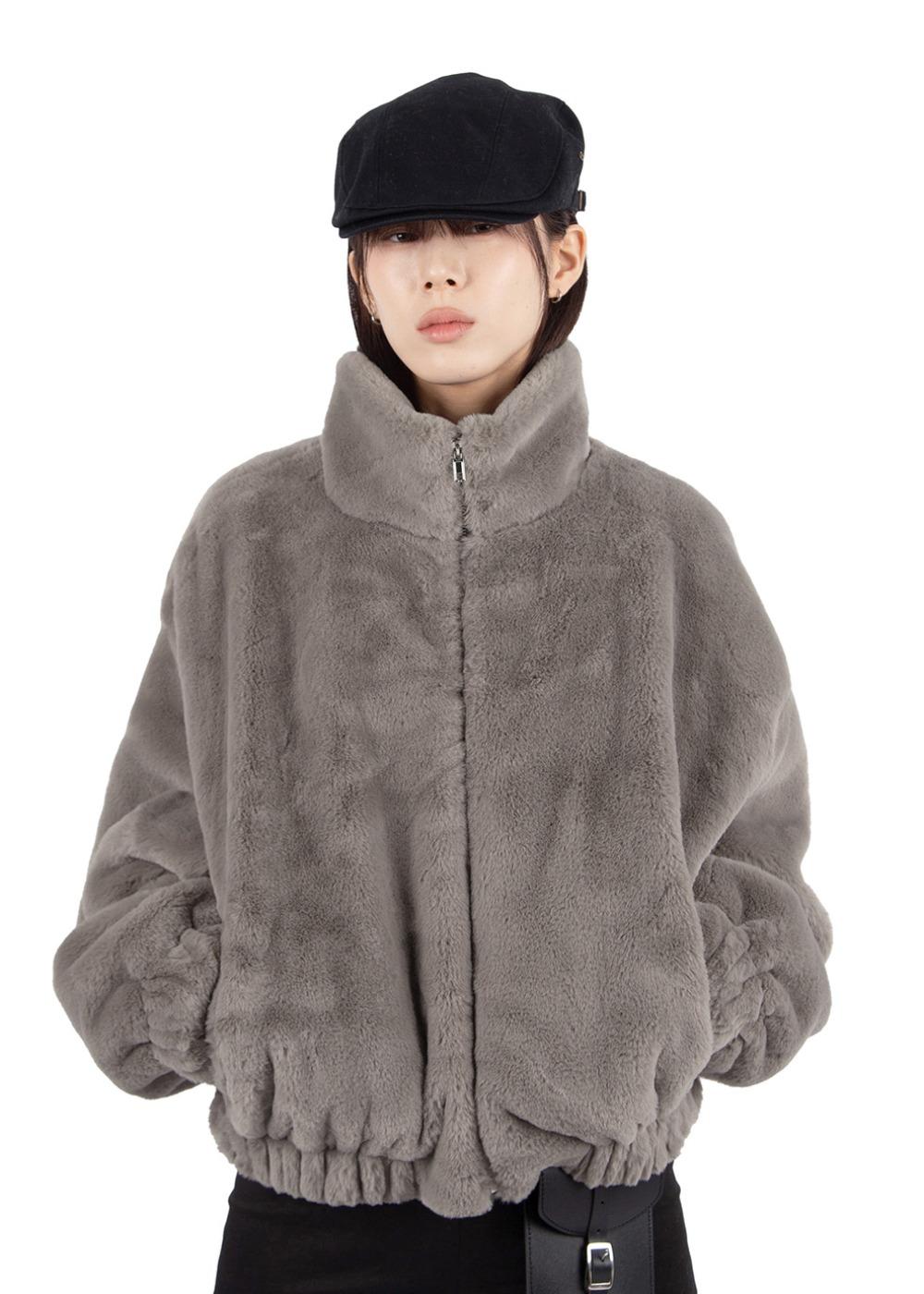 HIGH NECK FUR BLOUSON