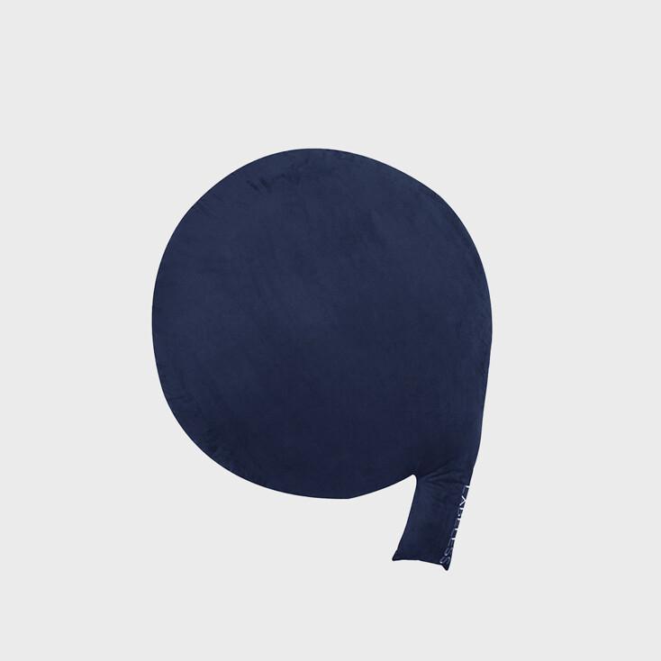 NAVY SUEDE COMMA CUSHION