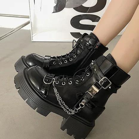 🆕(11.14)신규 사이즈 추가🆕 ⛓️체인 탈부착 가능⛓️ 고스 펑크 체인 워커 (225~250)