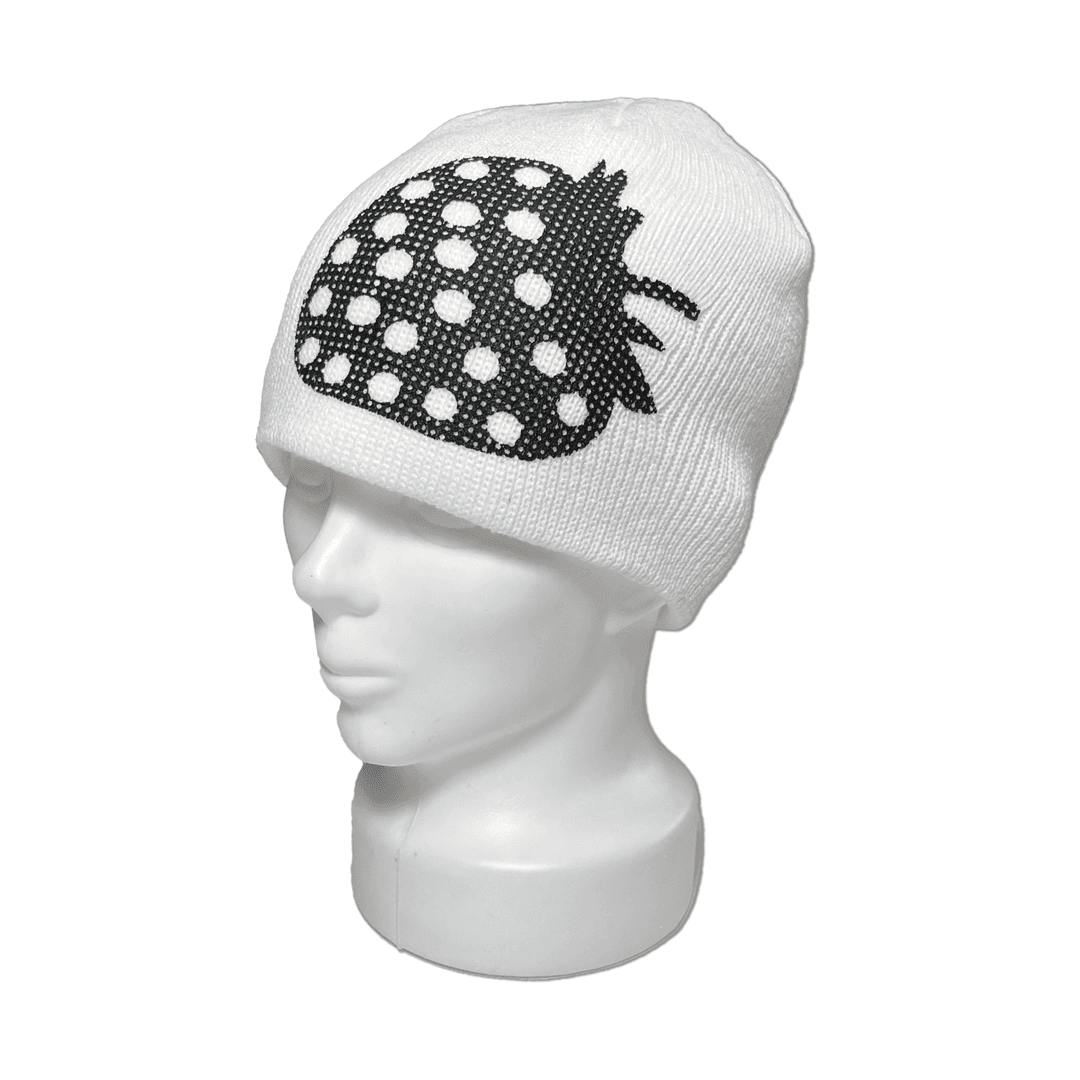 STRAWBERRY DOT BEANIE (IVORY)