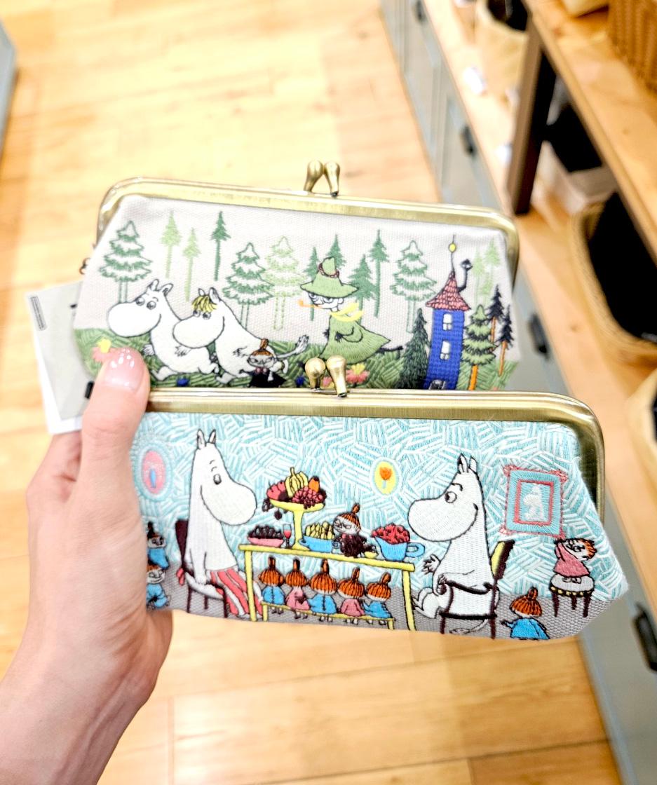무민 캐릭터 자수 똑딱이 슬림 파우치  (2종택1)