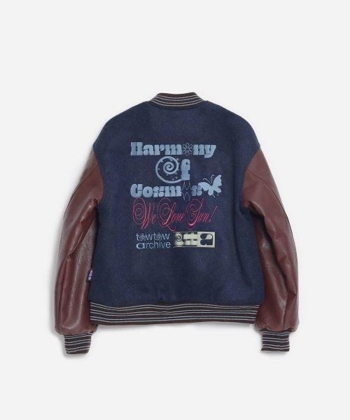 그랜파스 바시티자켓 네이비&와인