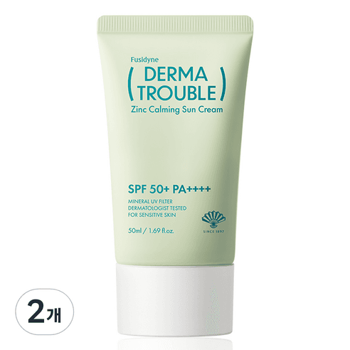 후시다인 더마 트러블 징크 카밍 선크림 SPF50+ PA++++, 50ml, 2개
