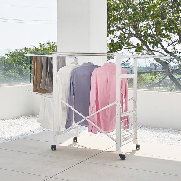LINE 화이트 접이식 빨래건조대