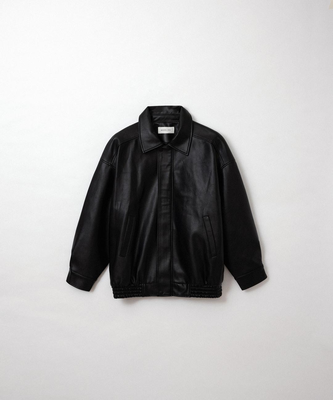 로드 레더 자켓 (black)