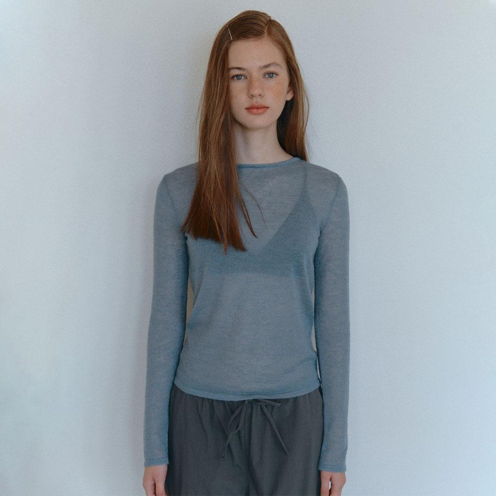 SHEER KNIT TOP_BLUE