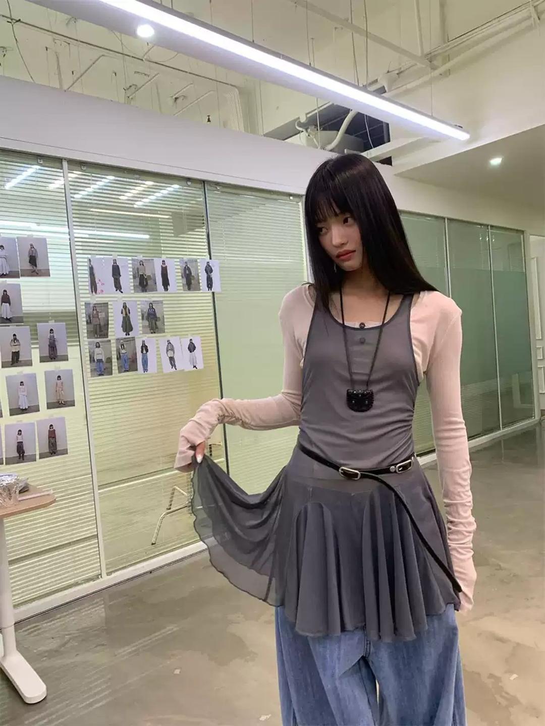 NEVERSEEZ Mesh layered dress