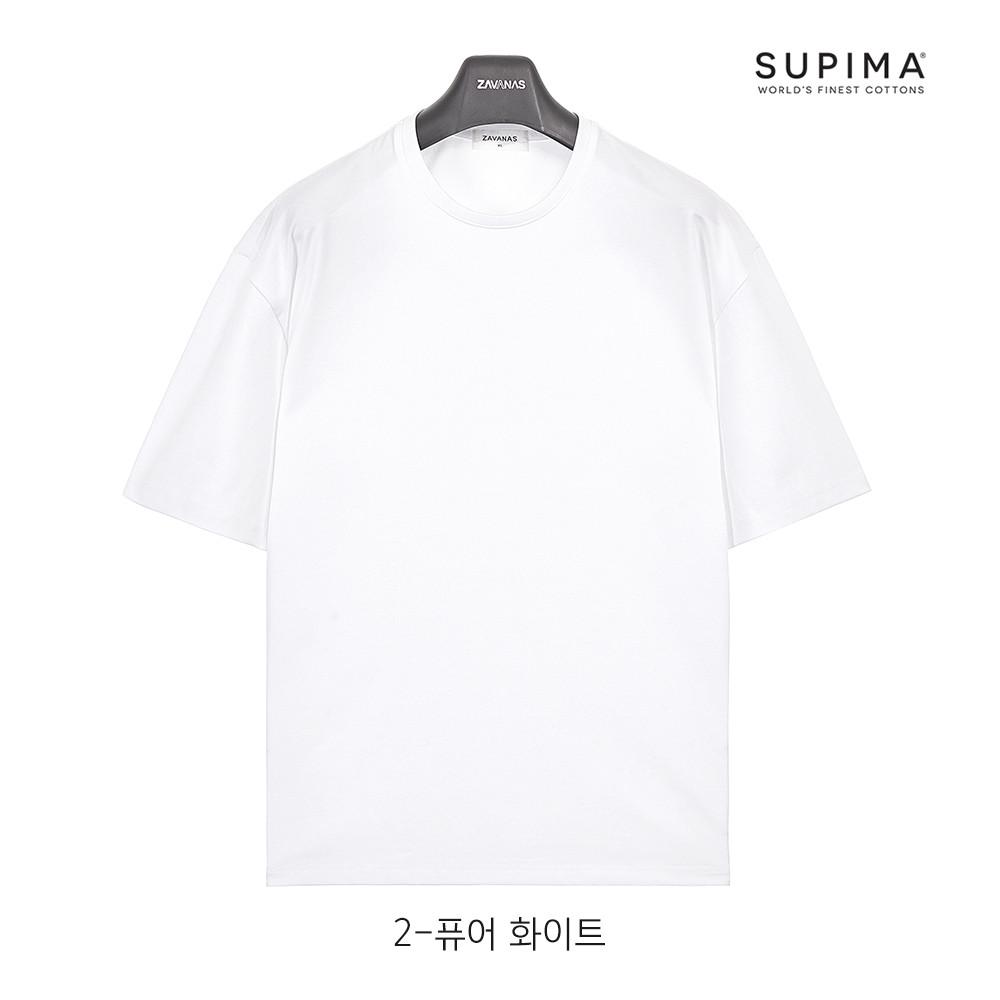 C 밸런스드 수피마 티셔츠 - 깔끔한 인생핏 촉감좋은 촤르르한실루엣 수축없는 미니멀 반팔