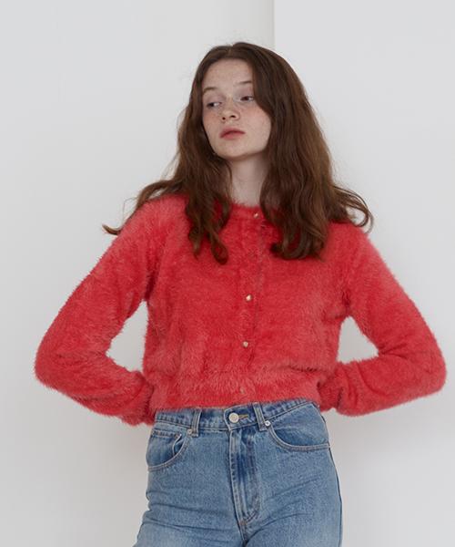 [BC20AWKN10] 소프트 롱헤어 니트 가디건  [핑크]