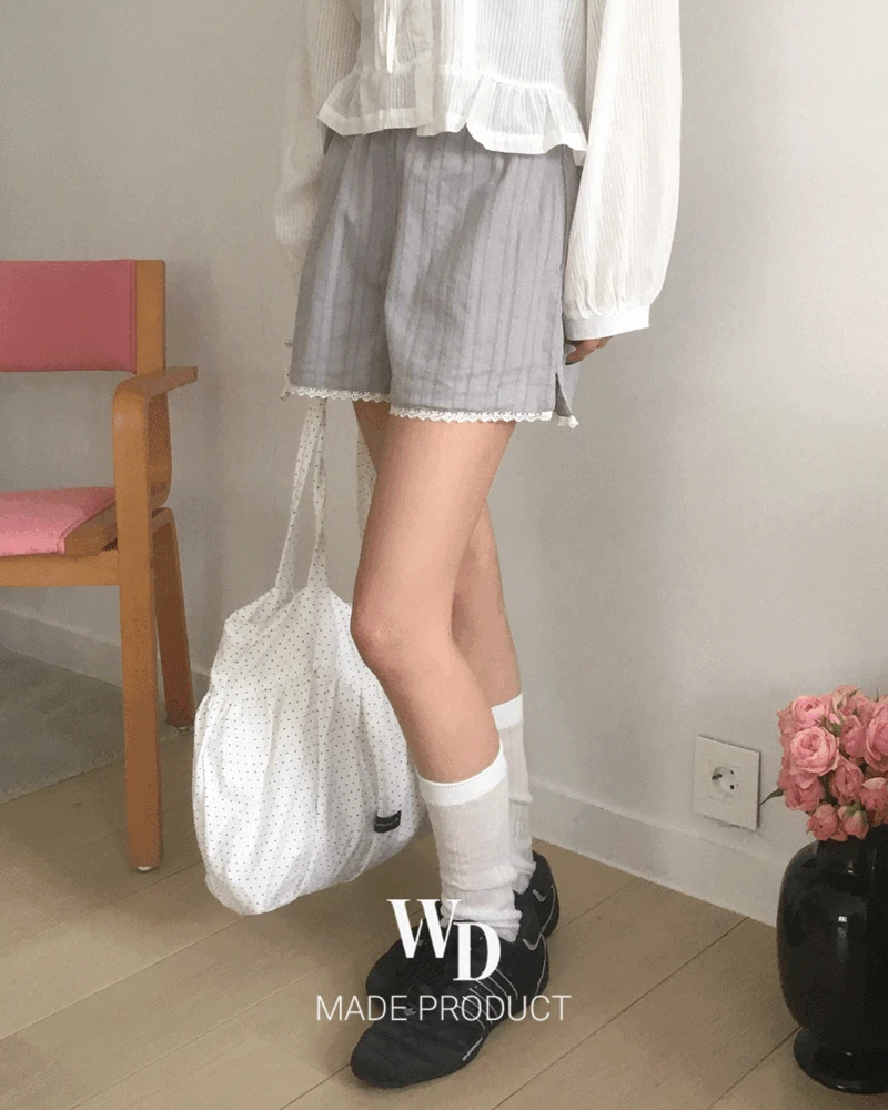 [얼리버드15%/러블리🌷/MADE] 솝트 펀칭 레이스 반바지 숏 팬츠