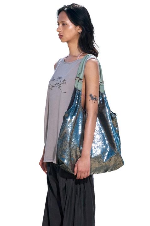 Sequined Tote Bag, Olive