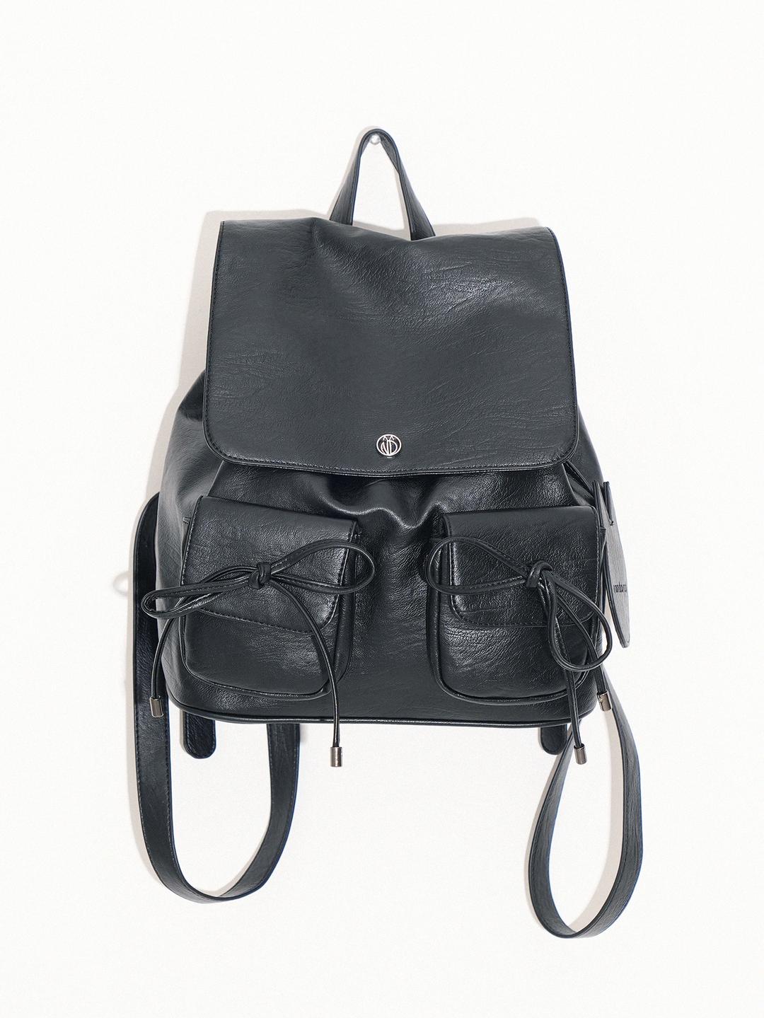 VEGAN LEATHER BACKPACK (BLACK)