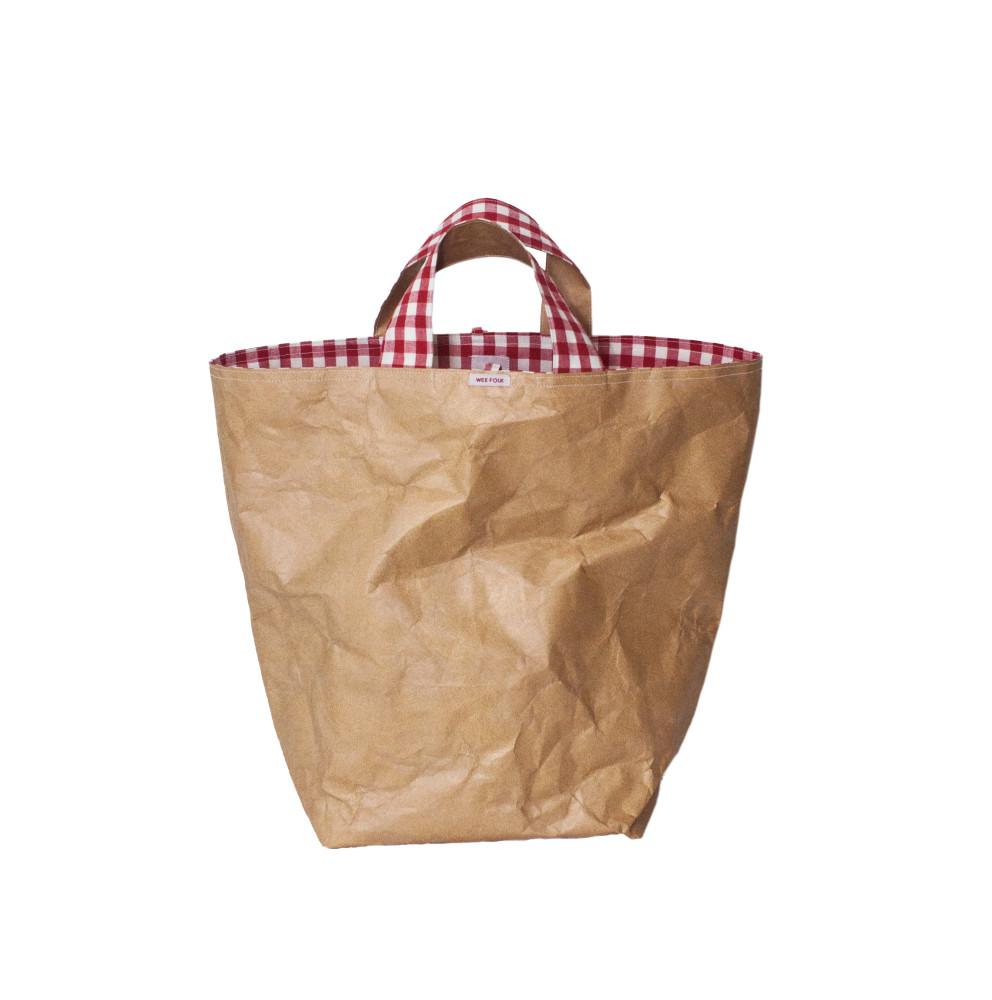 KRAFT PAPER GINGHAM BAG