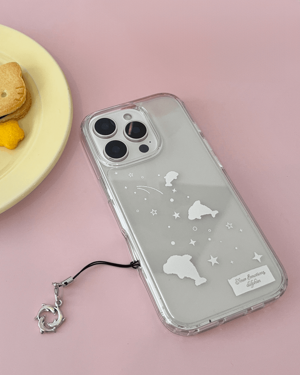 shining dolphin clear case (2 color)