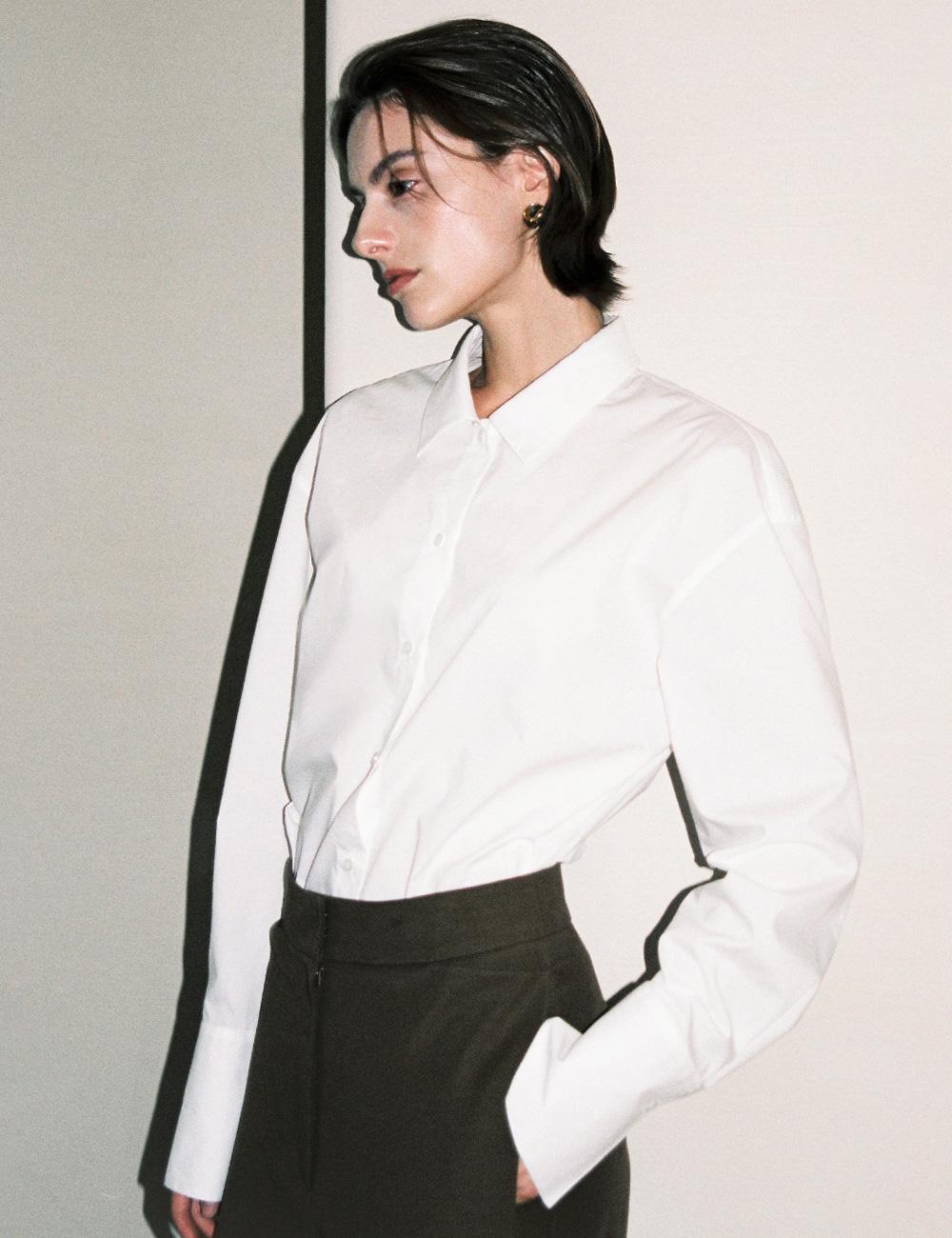 Mila Forme Wide Collar Shirt (White)
