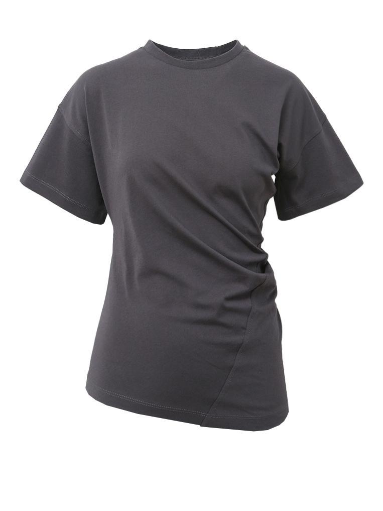 뮤로우 RUCHED SIDE CURVE TEE