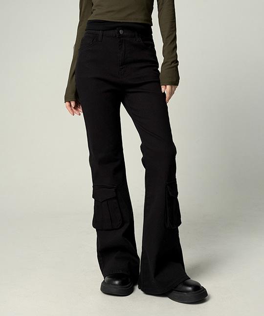 오매츠 스판 밴딩 카고 부츠컷 코튼 팬츠 Semi Bootcut Stretch Pants