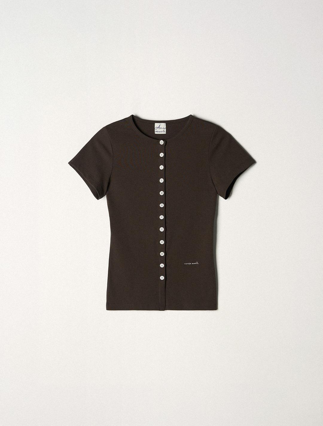 에센셜 오가닉 코튼 슬림 가디건 (브라운)