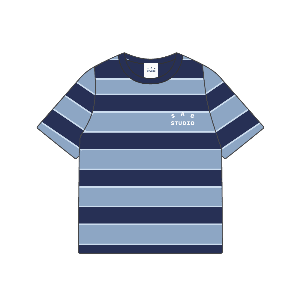 아이앱 스튜디오 스트라이프 티셔츠 블루 화이트